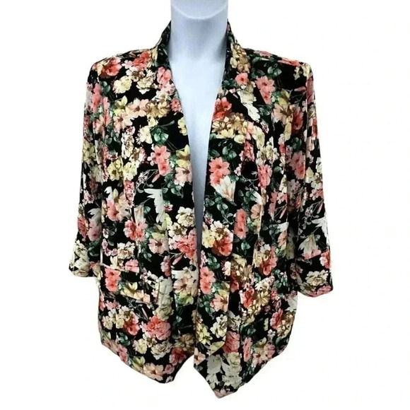 B Skies Are Blue Womens Floral Blazer Jacket From Stitch Fix, Plus Size 3X - Picture 1 of 6